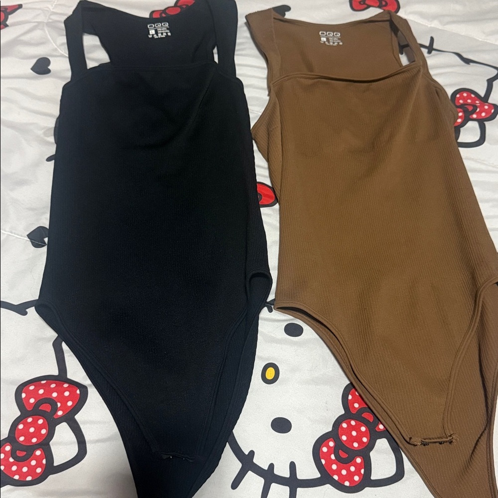 Black and Brown Bodysuit Set
